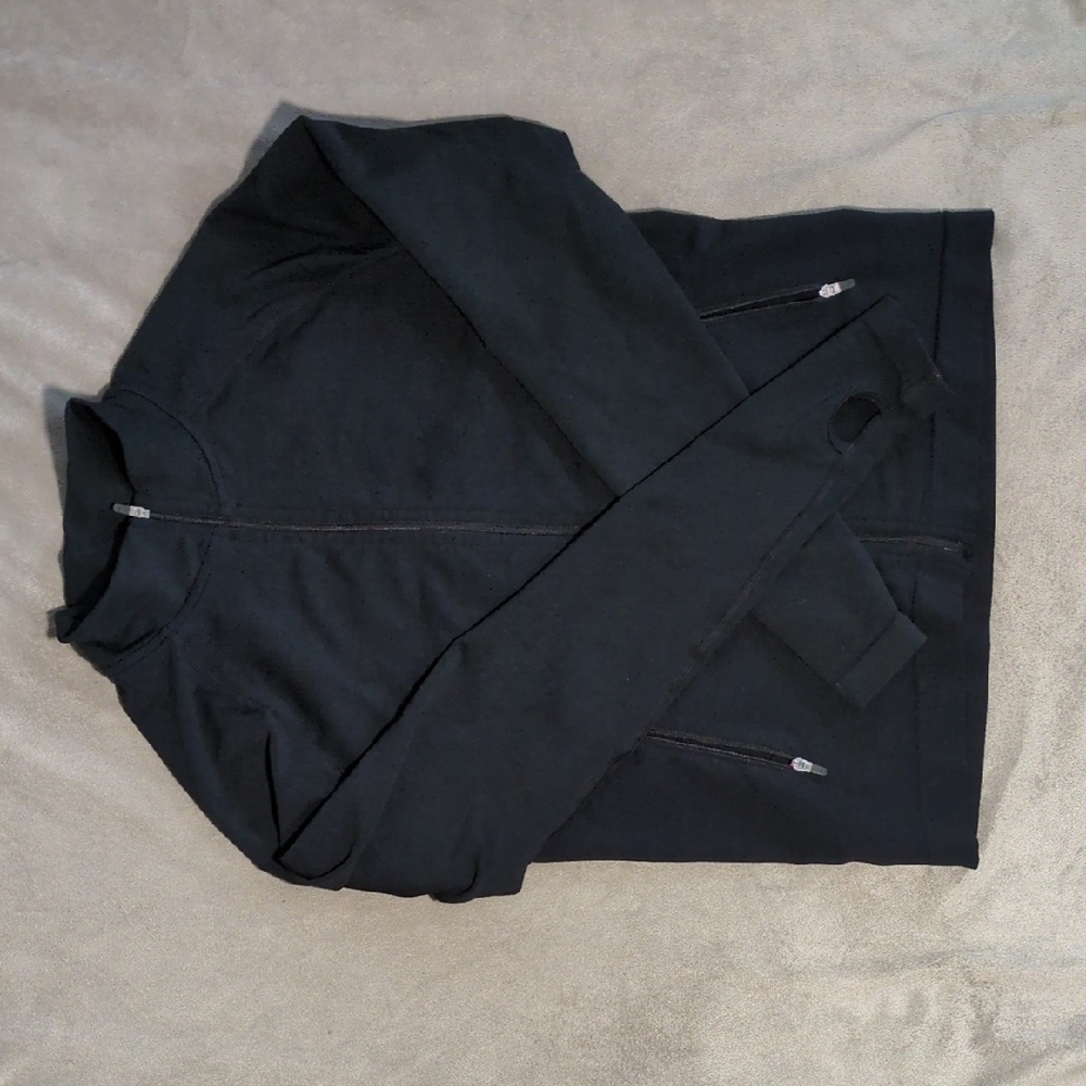 Athletic Works Black Lightweight Shirt Jacket Full-Zip